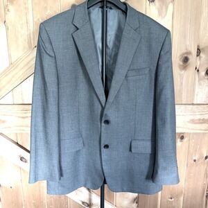 J.M. Haggar Blazer Mens 44R Grey Classic Fit Two Button Stretch Suit Jacket